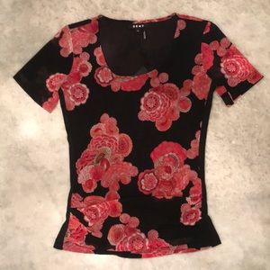 DKNY Lined Mesh Tee Shirt